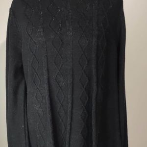 Large Kim Rogers Womens Long Sleeve Black Blouse C3925
